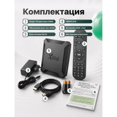 Смарт ТВ приставка X96Q 2/16 ГБ